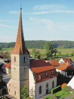 St. Georgskirche in Immeldorf von oben St. Georgskirche in Immeldorf von oben
